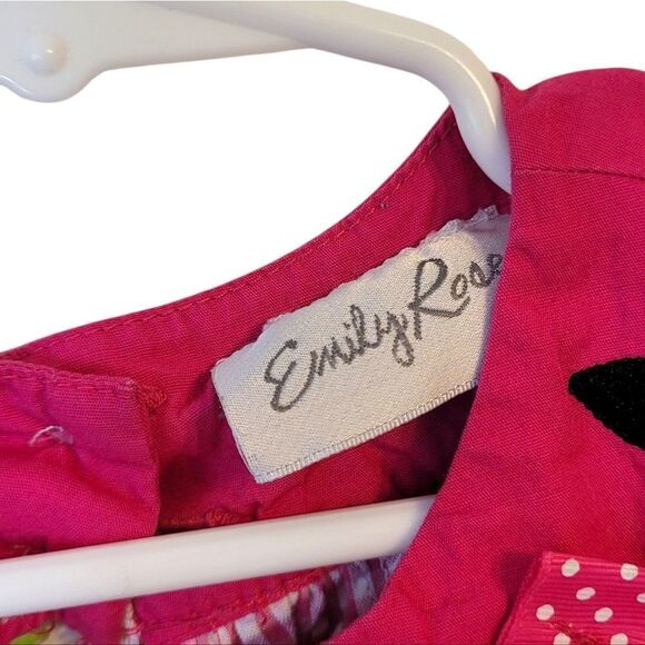 Emily Rose Girl's Pink & Green Seersucker Watermelon Dress Size 6 - Picture 3 of 5